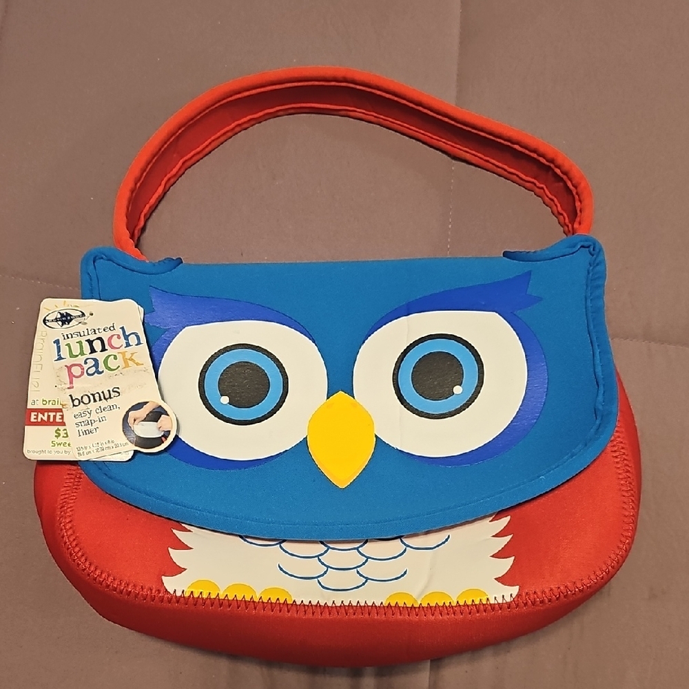 Arctic Zone Insulated Owl Lunch Bag - Red and Blue